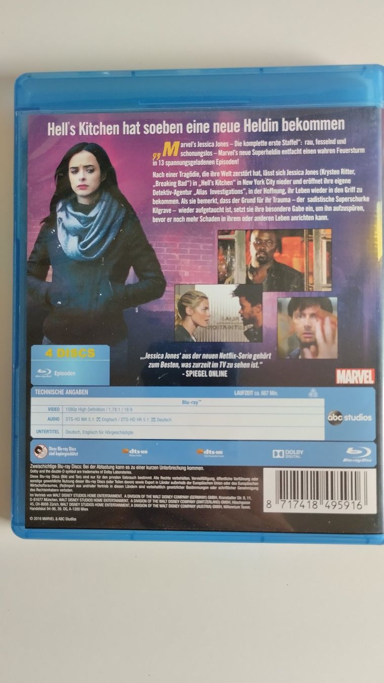 Tutti i DVDs: JESSICA JONES STAFFEL 1 BLU-RAYs – Usato da Basel venduto da Bal-Sagoth 1