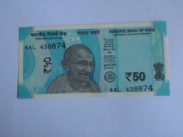Banknote Indien 50 Rupien 2017, Reserve Bank of India, Unc