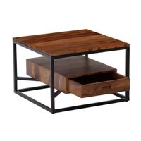 WOHNLING Wohnzimmertisch Massivholz 60x60x40 (26061742)