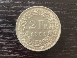 1 x 2 Franken Schweiz 1961 – zirkuliert