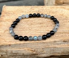 Labradorit und Turmalin (Schörl) Armband