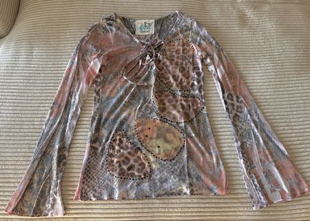 Goa USA Langarmshirt van mit Schnürung mehrfarbig Gr. S
