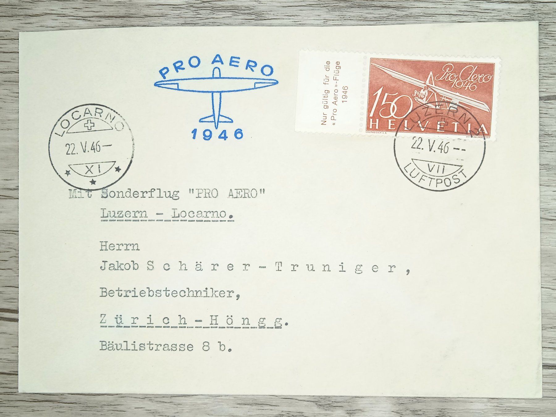 Tutti i francobolli: TR105 Enveloppe Suisse + Timbre 1946 – Usato da Cousset venduto da Patrick_Collections