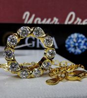 Collier argent avec diamants de moissanite de 1 ct certifié