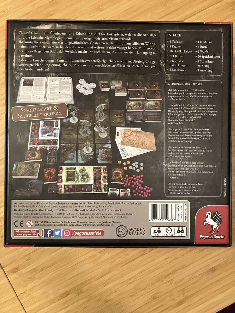 Pegasus Spiele Giochi: Tainted Grail: Der Niedergang Avalons – Nuovo (secondo la descrizione) da Stettlen venduto da cultcards 1