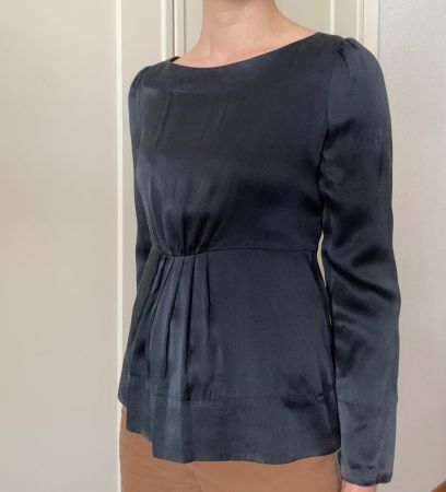 Hugo Boss Seidenbluse navy Gr. 36
