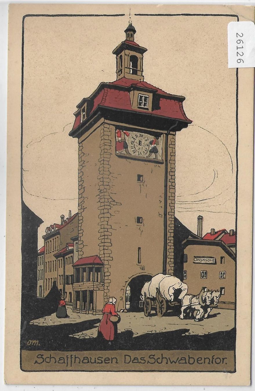 Cartoline postali: Schaffhausen - Das Schwabentor - Litho – Usato da Ettingen venduto da Kartenplanet