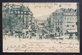 AK Rue du Mont-Blano GENÉVE belebt 1901