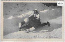 Partie de luge - Schlittenpartie - Paar couple