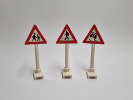 Lego 3x Verkehrsschilder / Schilder / Strassenschilder