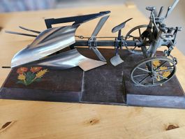 Alter Miniatur Pflug Landwirtschaft Deko Rarität Metall 🚜!