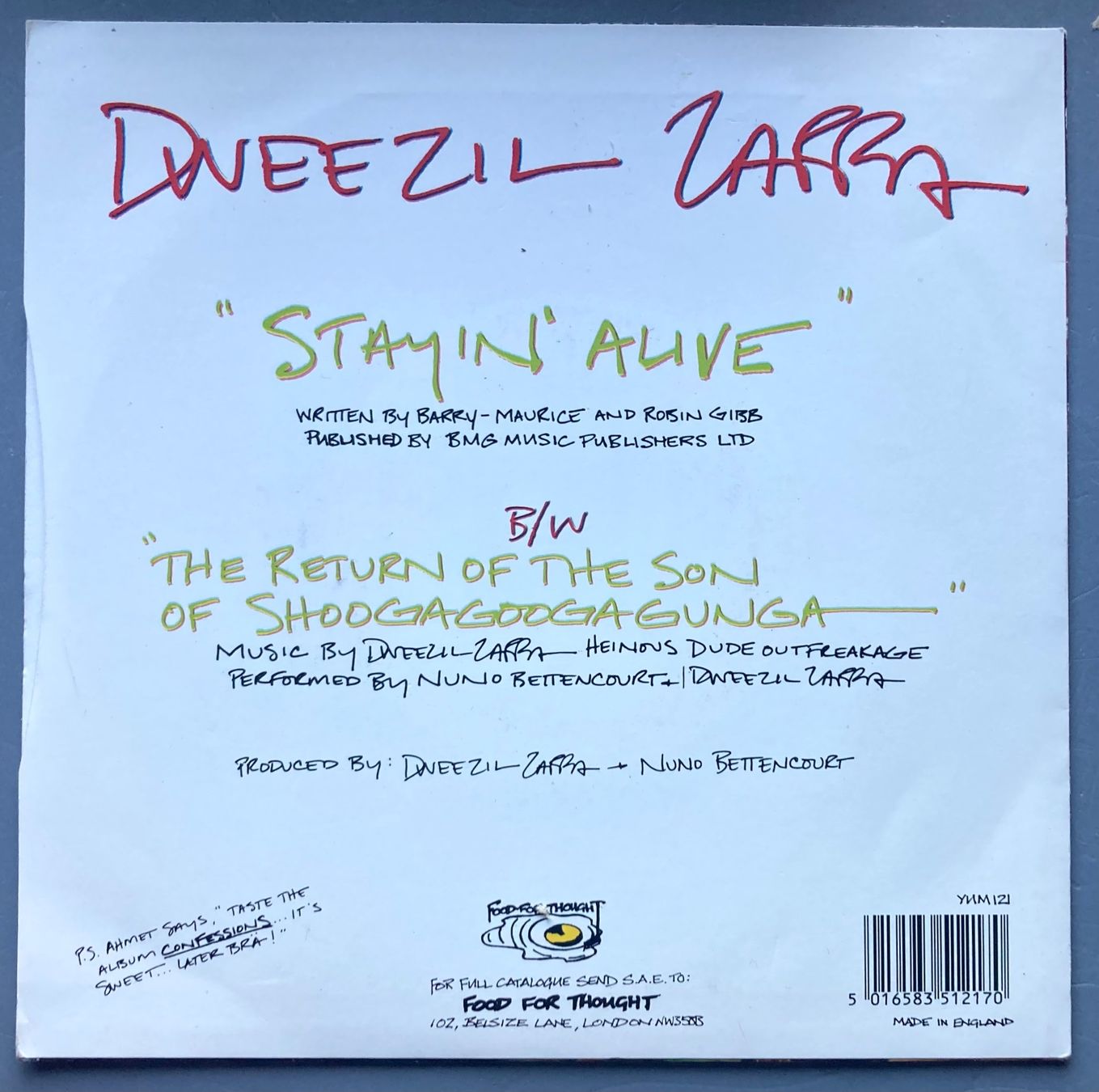 Vinyles: DWEEZIL ZAPPA - STAYIN' ALIVE – D'occasion à Poliez-Pittet par Newtown-Records 1