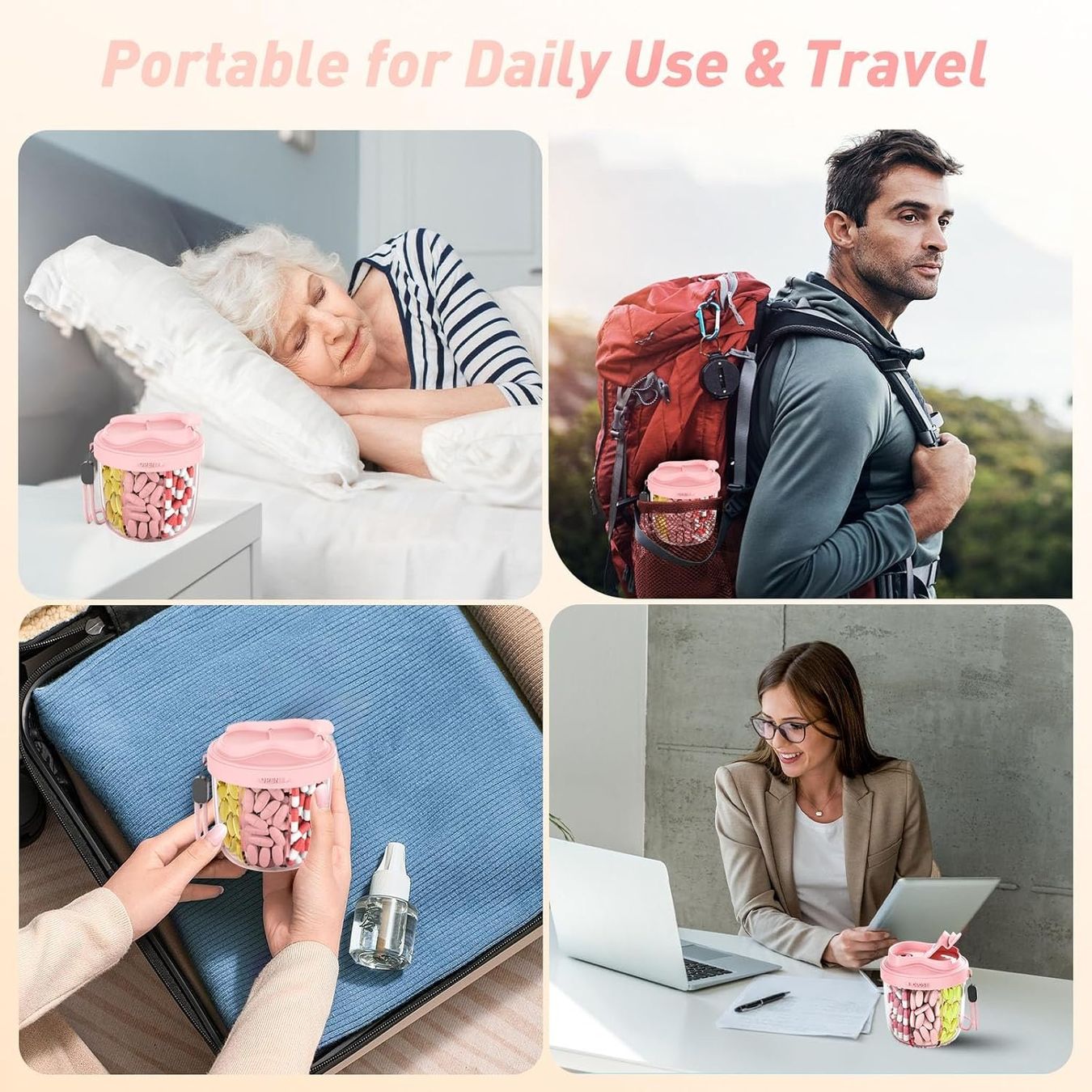 Contenitori & Simili: Tablettenbox 7 Tage rund mit grossen Fächern Rosa – Nuovo e nell'imballaggio originale da Suhr venduto da SchnapperCH 5