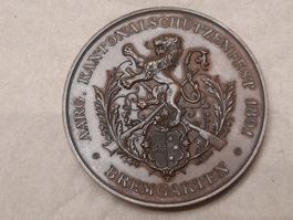 1891.BRONZEMEDAILLE AARG. KANT. SCHÜTZENFEST BREMGARTEN
