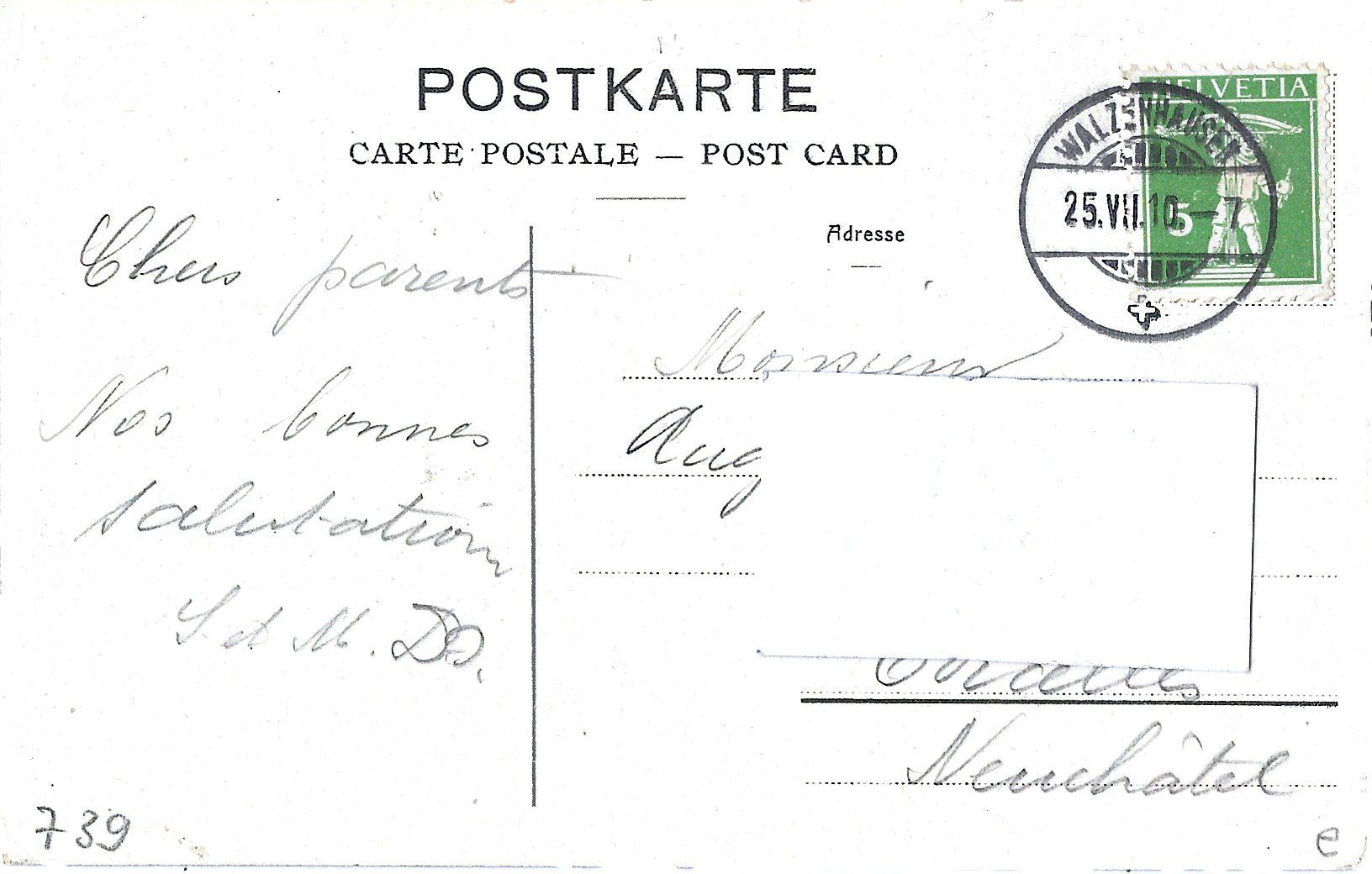 Cartoline postali: Walzenhausen  -  Pension  Rosenberg.  H.  Lutz,  propr. – Usato da Bütschwil venduto da Jackson1A 1