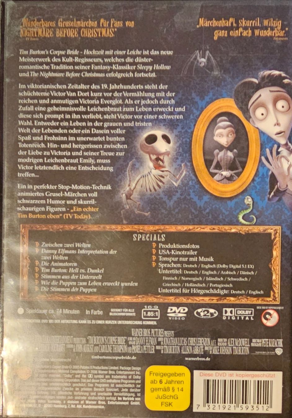 Alle DVDs: Tim Burton's Corpse Bride - Hochzeit mit einer Leiche – Gebraucht aus Wahlen b. Laufen von  1