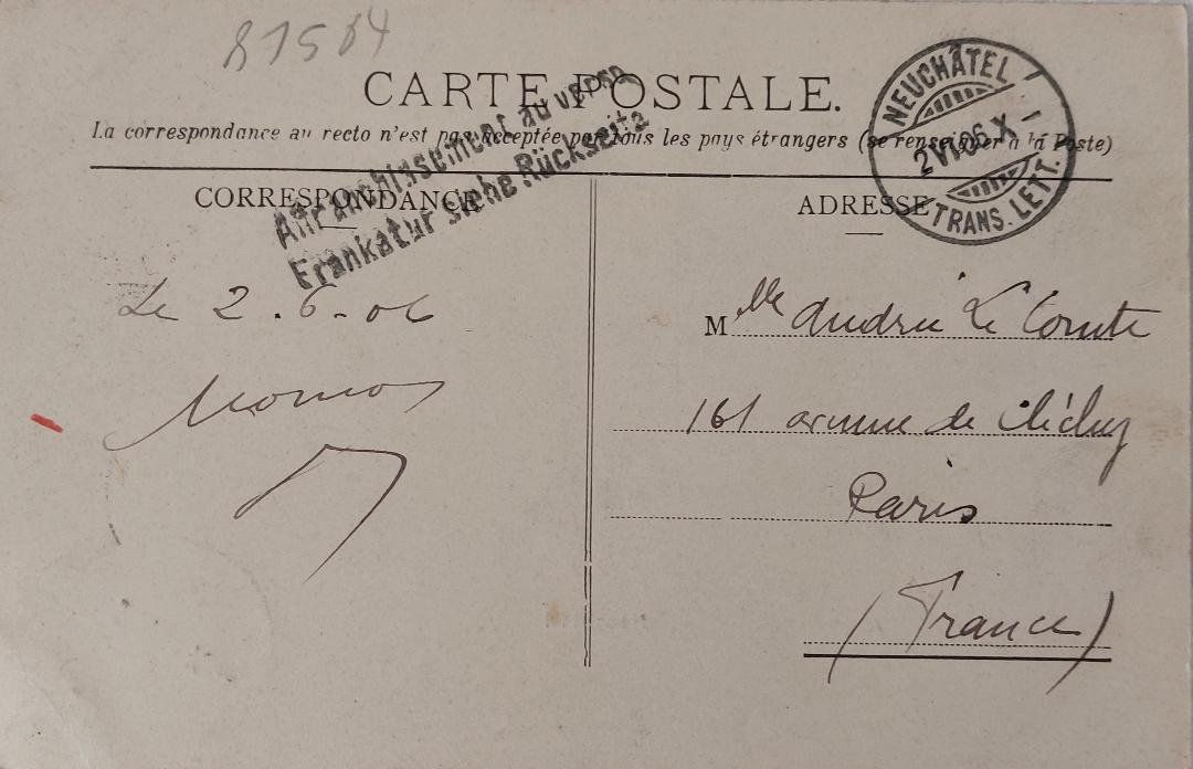 Cartoline postali: NEUCHÂTEL - 1906 – Usato da Delémont venduto da Domdom1 1