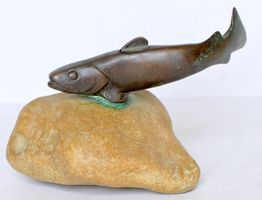 Statuette poisson signée "Reussner"