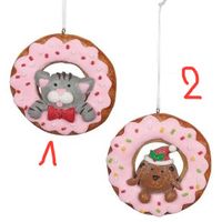 Baumschmuck Weihnachts Donut mit süssen Tieren 8cm