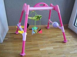 Arche d'activités et d'éveil rose pour bébé