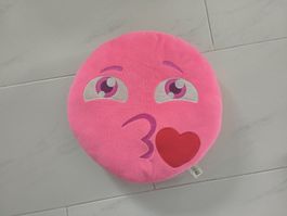 Emoji Kissen "Smiley Kiss" Pink, 34cm, Neuwertig!