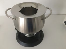 Fondue Set  Edelstahl 2 l - Rechaud aus Gusseisen schwarz