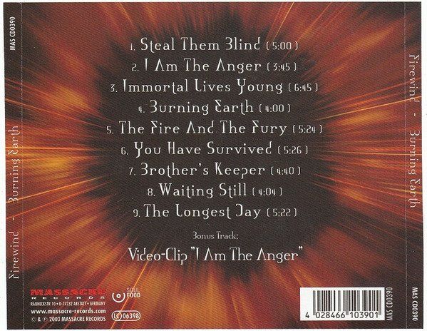 CD: Firewind – Burning Earth - Vergriffen! - c – Usato da Brittnau venduto da Zibu 1