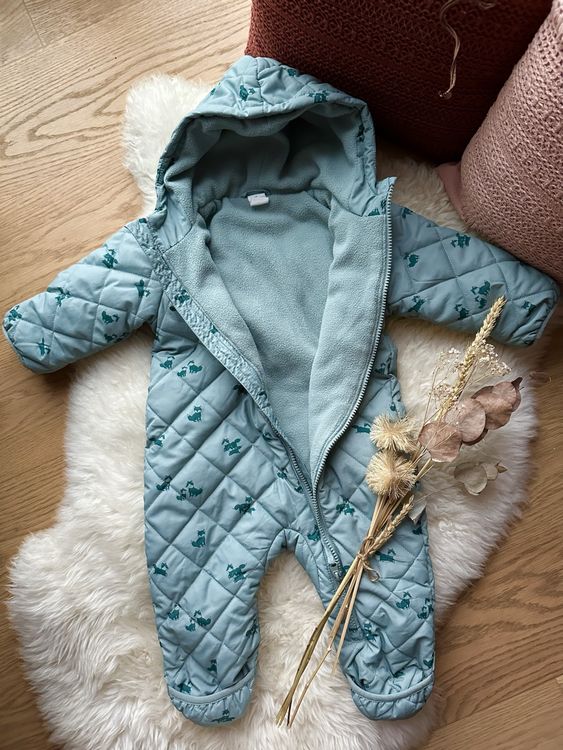 Baby Schneeanzug Mit Bärenohren - Fleece Strampler 0-24 Monate