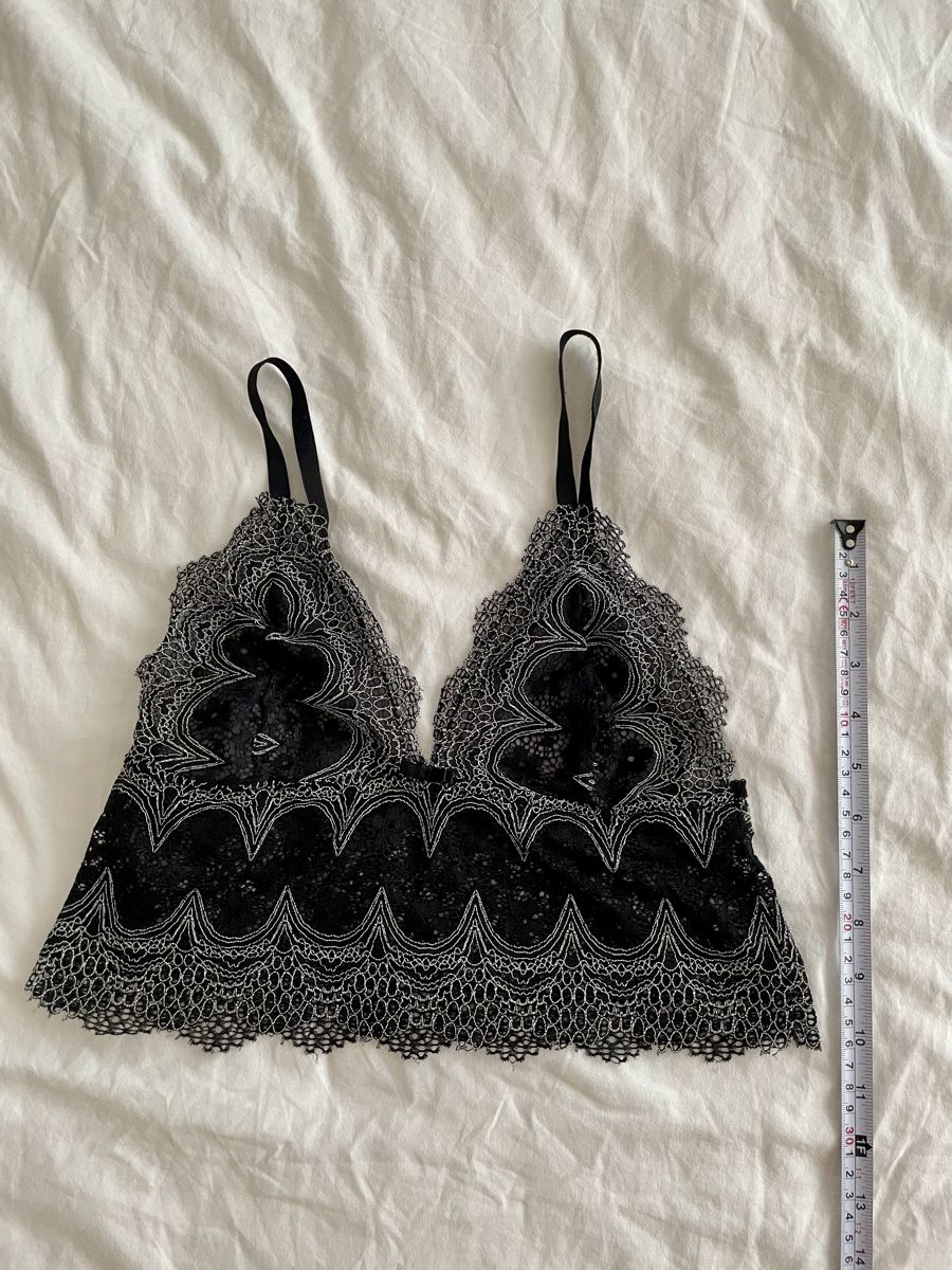 Sonstige Unterwäsche: Bralette Spitze Schwarz Silber Gr. S – Gebraucht aus Zürich von vik_isi 3