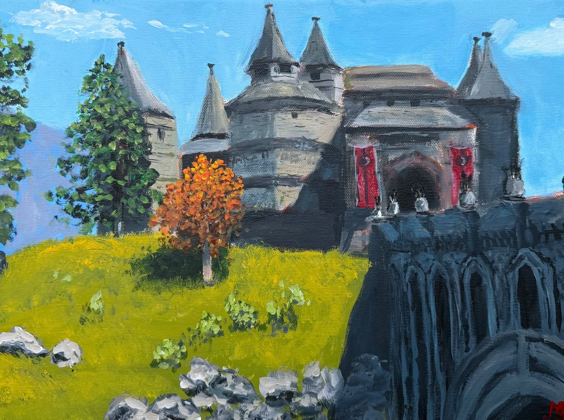 Dipinti: Gemälde "Burg im Herbst" - 30x40cm – Nuovo e nell'imballaggio originale da Pfäffikon SZ venduto da Andrei_Moro_Kunst