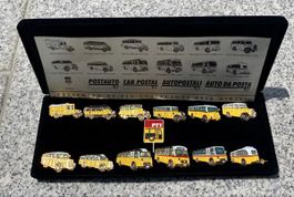 Postauto Sammlung Pin Anstecker 14 Stk. gelb Retro Oldtimer 
