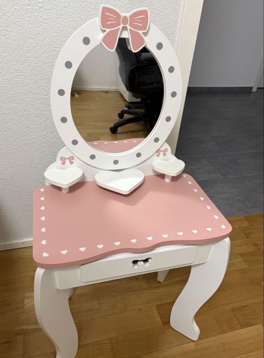 Tavoli da trucco: Kindersminktisch, mit Spiegel und Hocker – Nuovo (secondo la descrizione) da Mülligen venduto da fashion_it 1