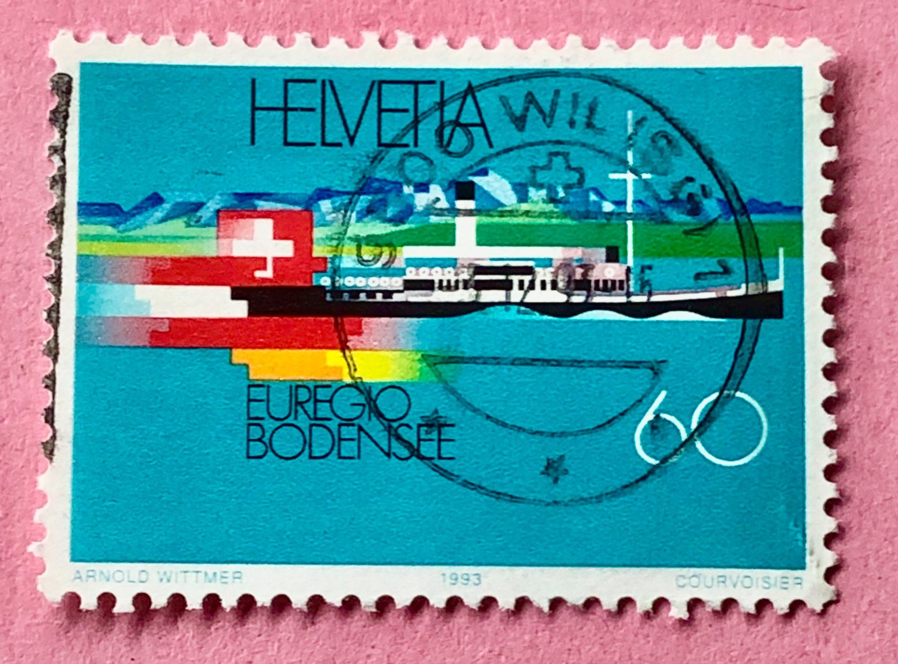 Tutti i francobolli: Nr. 845 LEBENSRAUM EUREGIO BODENSEE GESTEMPELT 1993   – Usato da Aarau venduto da Billa007