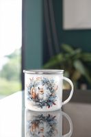 Wald Tiere Kranz Emaille Tasse Kaffee Tee NEU