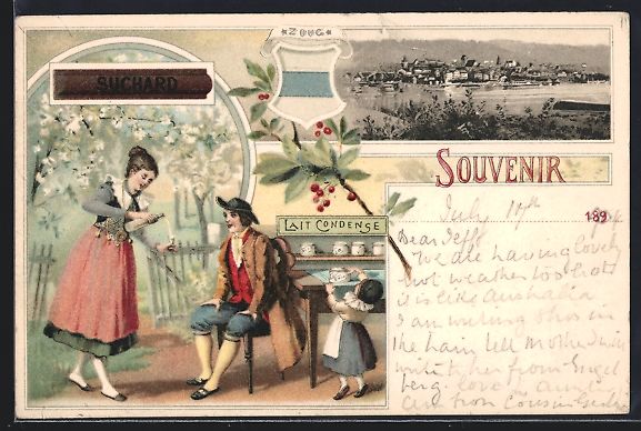 Cartes postales: Litho Zug, Reklame Suchard, Panorama – D'occasion à Berlin par bartko-reher