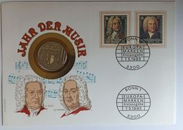 Numisbrief Jahr der Musik mit 5 DM Münze ab 1 Fr. !!