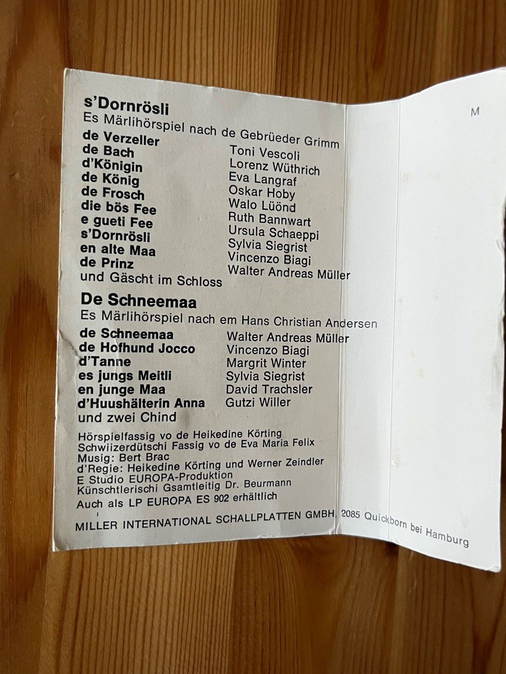 Musicassette: Kassette S'Dornrösli/Schneemaa – Usato da Zürich venduto da Gurkis 4