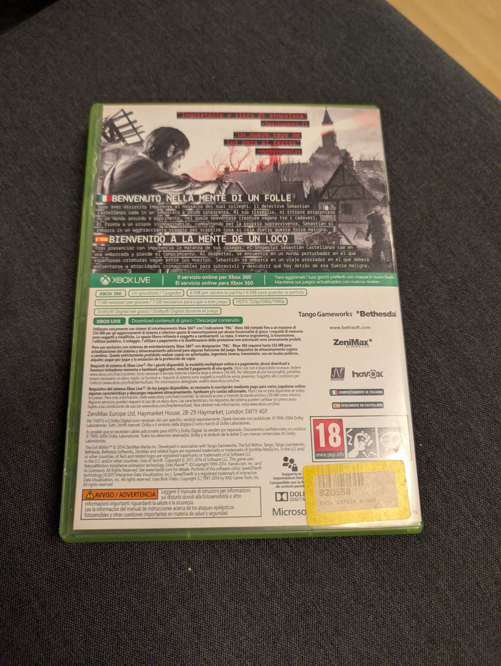 Jeux: The evil within Microsoft Xbox 360 – D'occasion à Giubiasco par Tici__nerd_Giubiasco 1