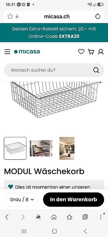 Armoires: Micasa Schrank Modul - Wäschekorb – D'occasion à Wallisellen par BeautyBee 3