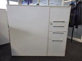 Büroschrank/Rollcontainer rechtsbündig weiss mit Schubladen