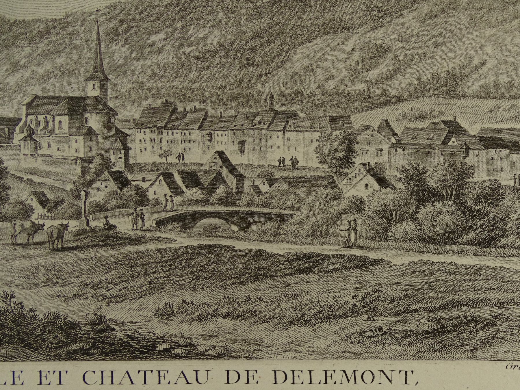 Incisioni: DELÉMONT, KUPFERSTICH 1780 – Usato da Grüningen venduto da Kartensammler 6