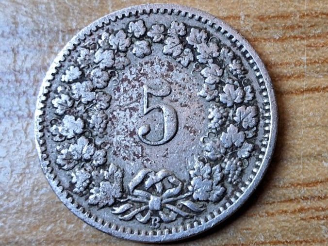 Tutti le monete: 5 Rappen 1904 - Selten! – Usato da Münchenstein venduto da purbach1 3