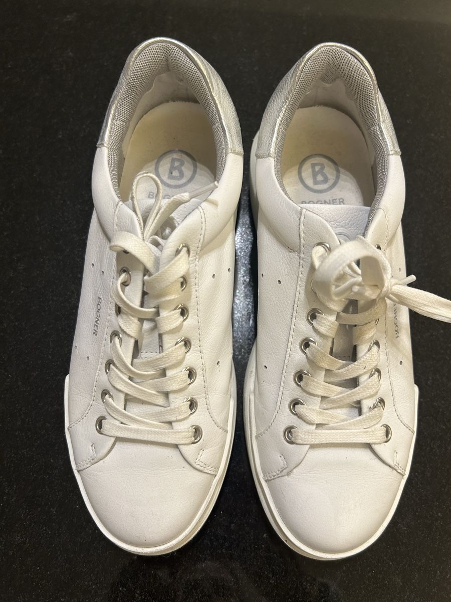 Bogner Damenschuhe: Bogner Sneaker, weiss/silber, Gr. 39 - Top Zustand! – Gebraucht aus Allschwil von Stini