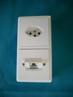 Kombisteckdose Strom/Telefon Feller Edizio Due NEU