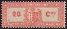20 Ces Fiskalmarke vom Kanton WALLIS