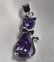 Anhänger *Katze* aus Amethyst, 925 versilbert