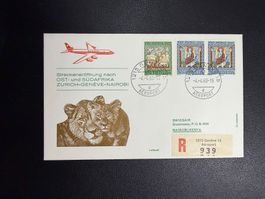 Swissair Erstflugbrief Genf-Nairobi 1968