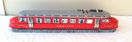 Läckerli Huus Blechdose Eisenbahnzug Roter Pfeil