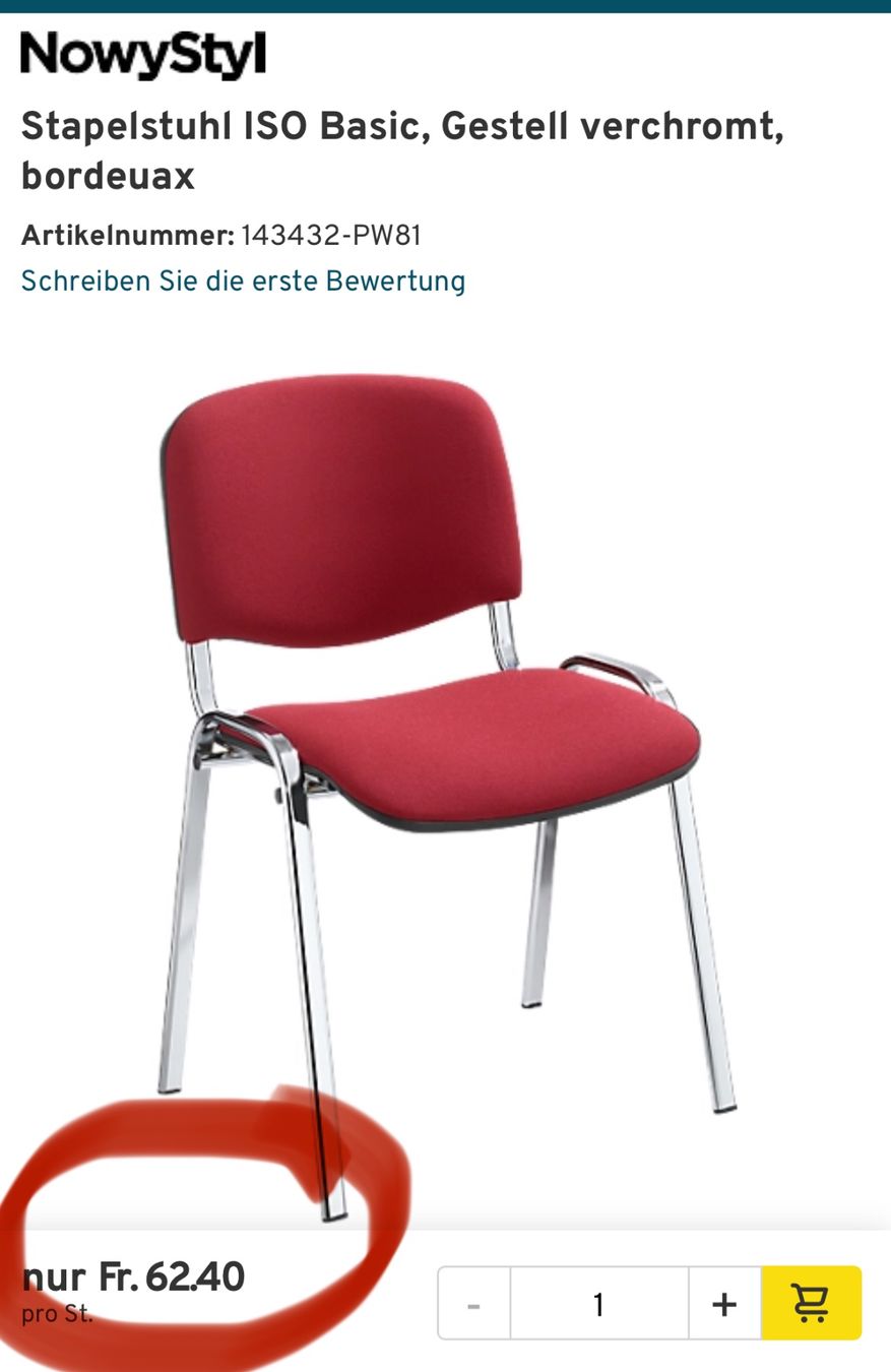 Sedie: 4 Stk. neue Stühle – Nuovo (secondo la descrizione) da Necker venduto da liq24 6