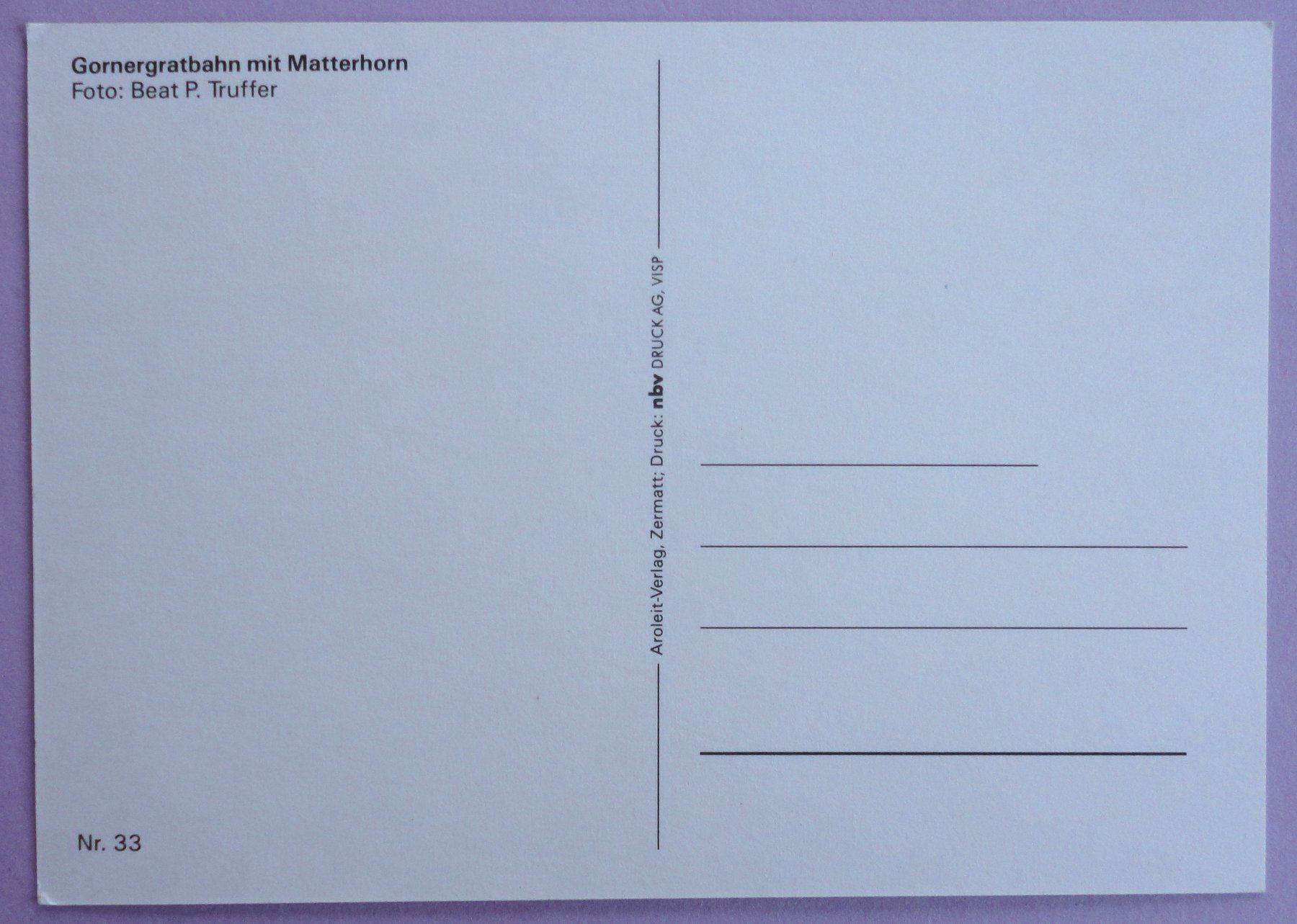 Cartoline postali: Gornergratbahn mit Matterhorn – Usato da Fétigny venduto da Billy2miny 1